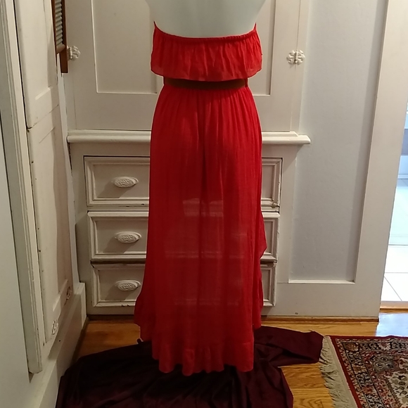 Annabelle orange strapless peasant dress SzM - Picture 4 of 8